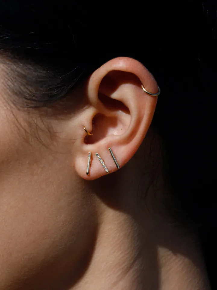 Fashion Diamond Rod Stud All|Earrings
