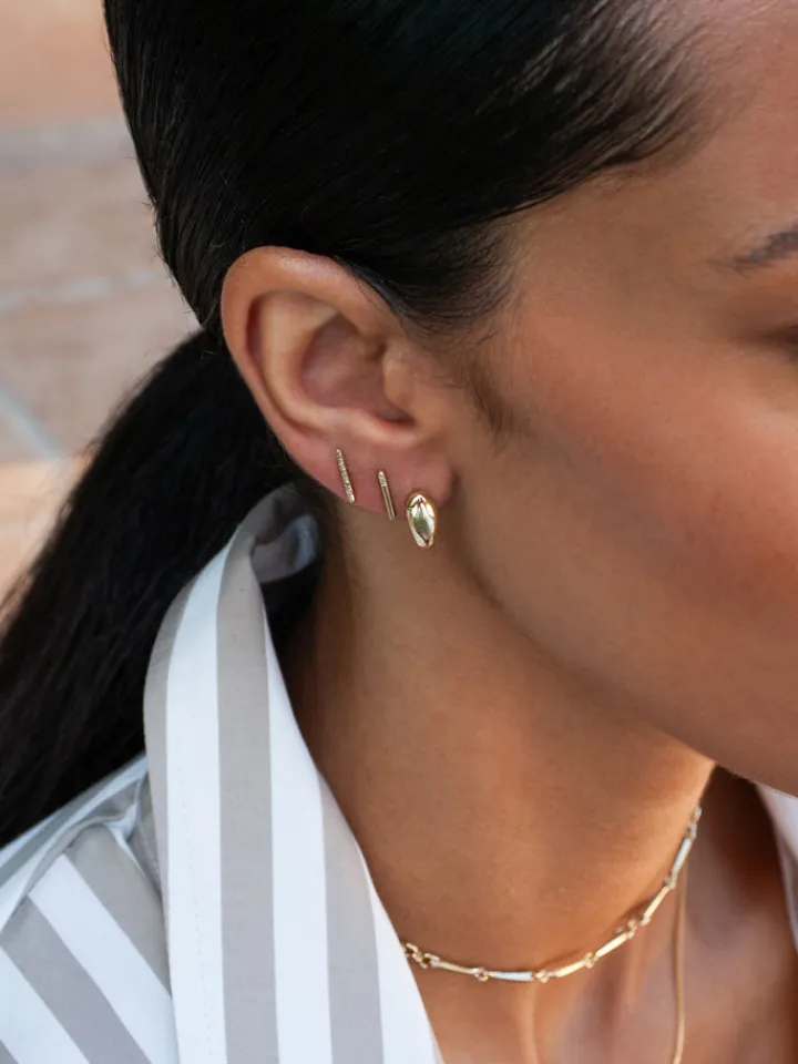 Fashion Diamond Rod Stud All|Earrings