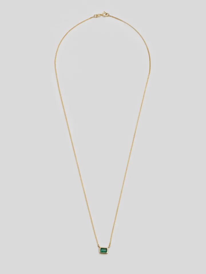 New Emerald Cut Bezel Necklace All|Necklaces