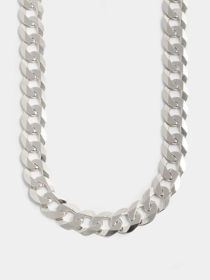 New Flat Curb Chain All|Necklaces