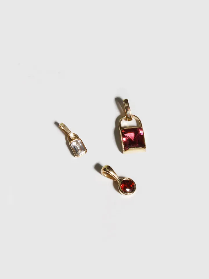 Hot Gemstone Padlock Pendant All|Pendants