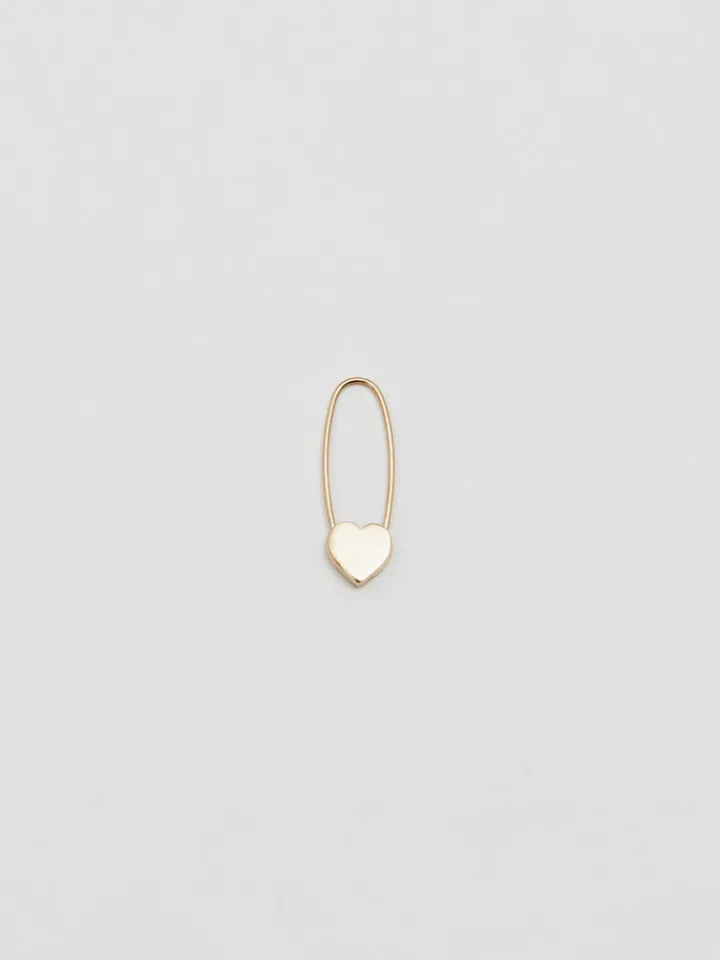 Sale Heart Safety Pin Earring All|Earrings