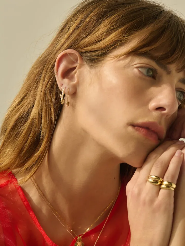 Sale Heart Safety Pin Earring All|Earrings