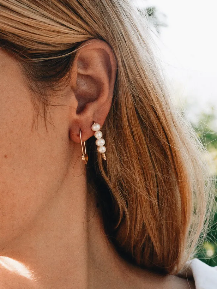 Sale Heart Safety Pin Earring All|Earrings