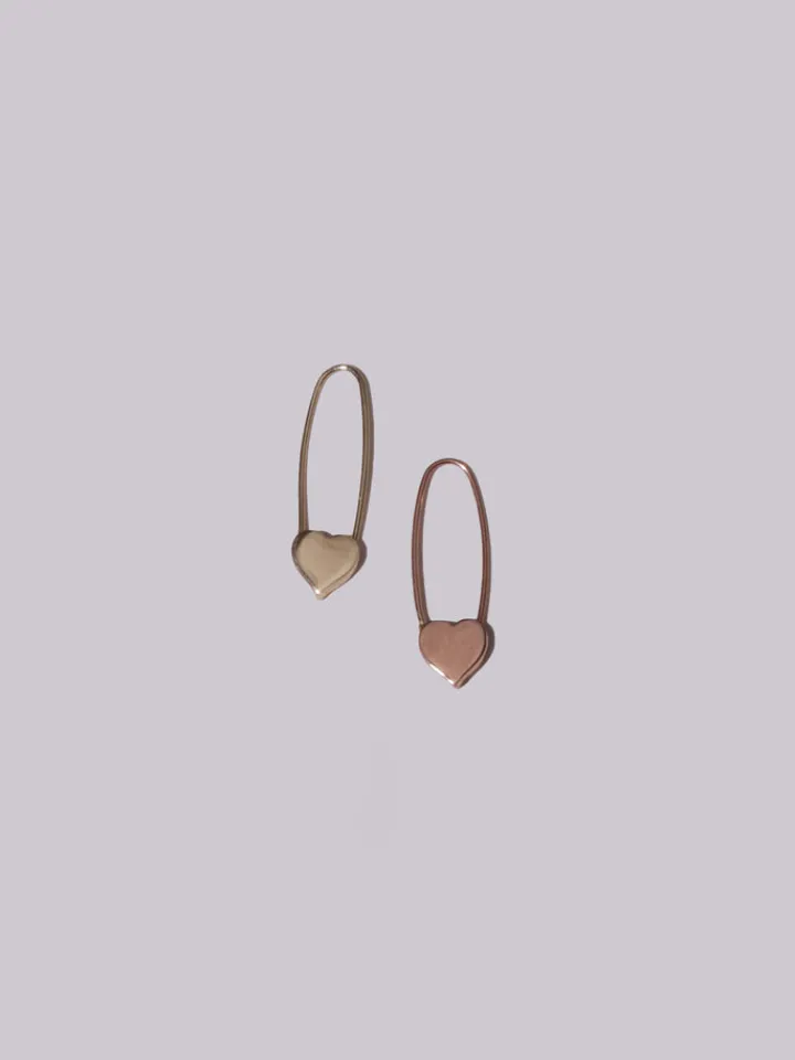 Sale Heart Safety Pin Earring All|Earrings