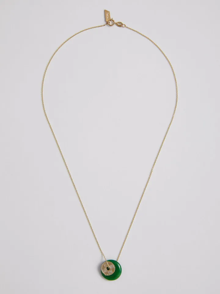 Fashion Jade Coin Necklace All|Necklaces