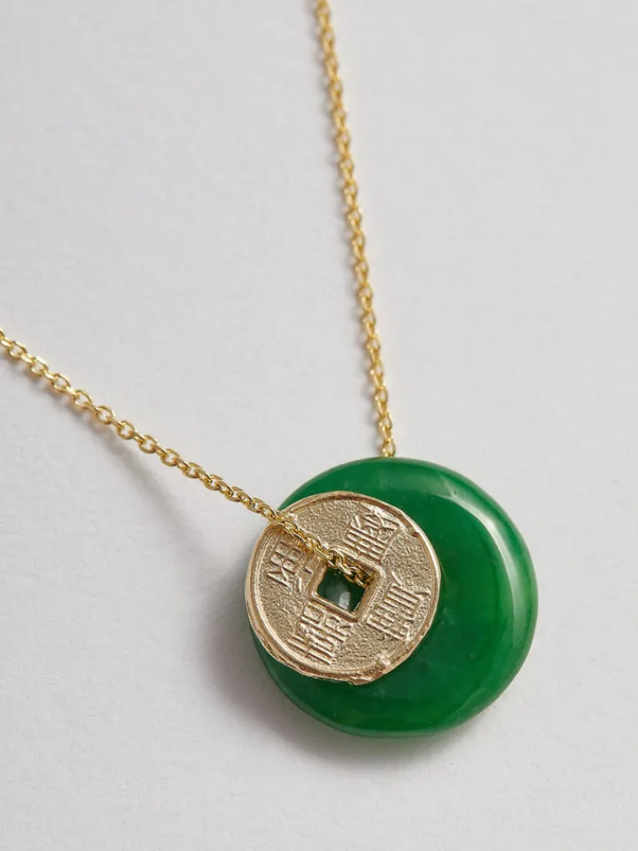 Fashion Jade Coin Necklace All|Necklaces