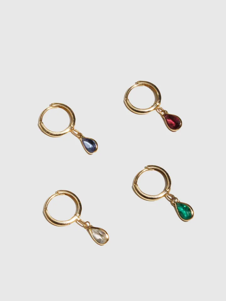 Fashion Mini Gem Bezel Huggie All|Earrings