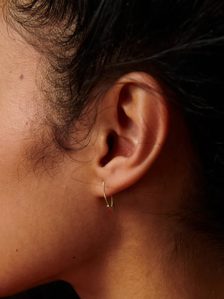 Sale Mini Heart Safety Pin Earring All|Earrings