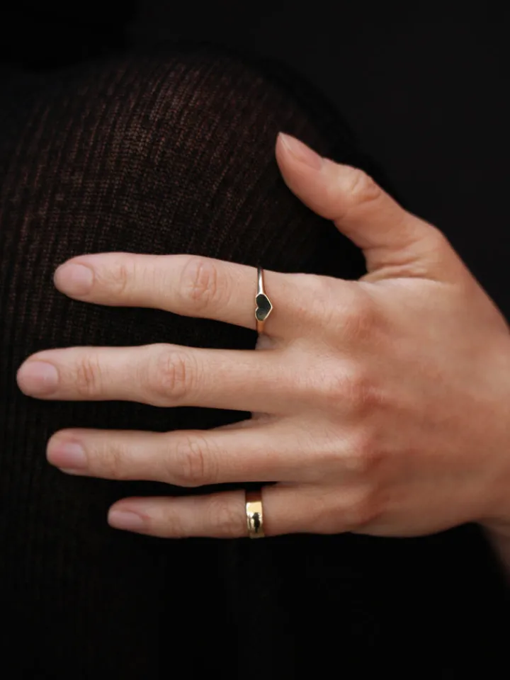 Outlet Mini Heart Signet All|Rings