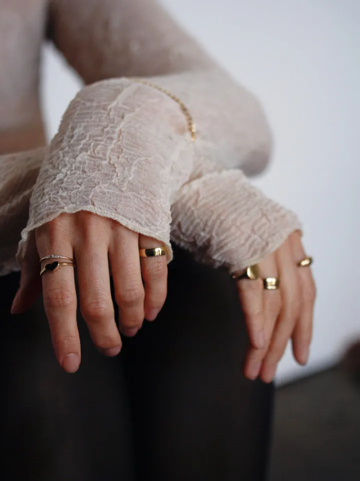 Outlet Mini Heart Signet All|Rings
