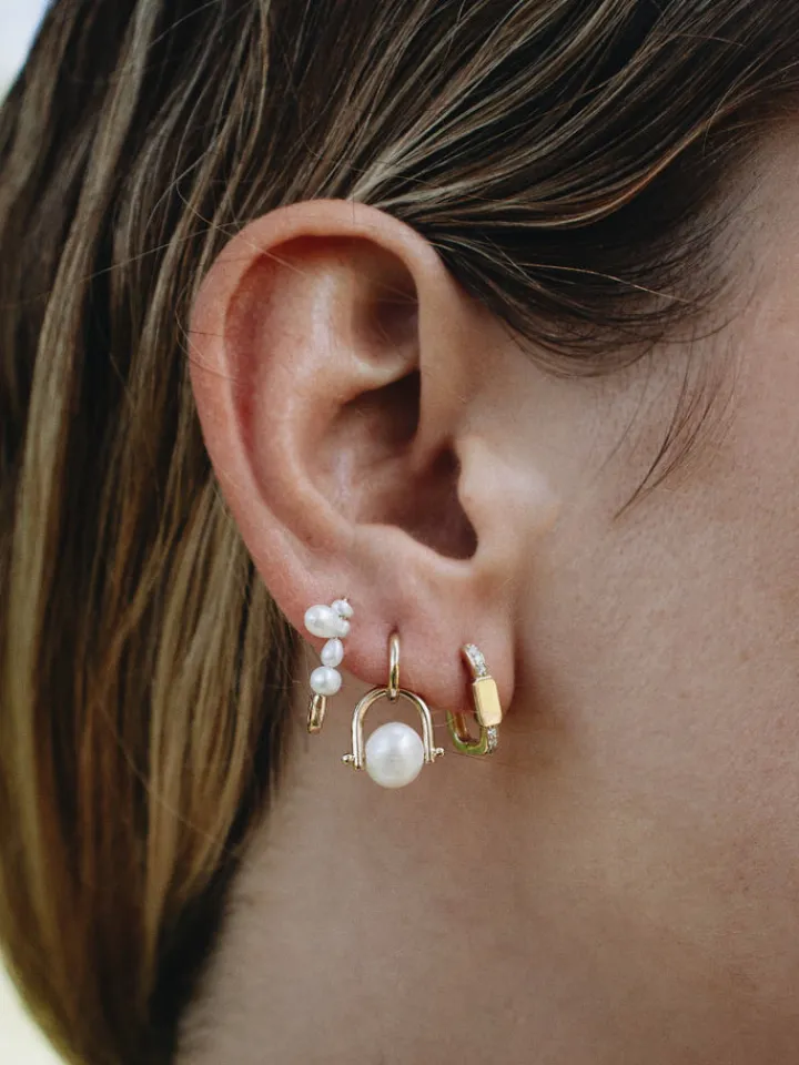 Fashion Mini Mixed Pearl Safety Pin Earring All|Earrings