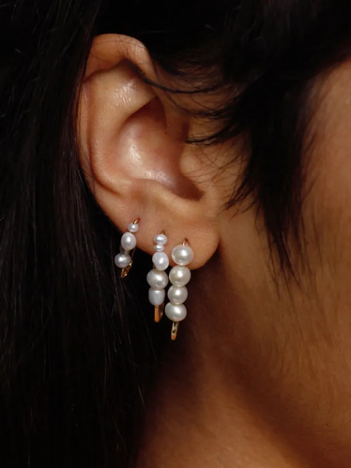 Fashion Mini Mixed Pearl Safety Pin Earring All|Earrings