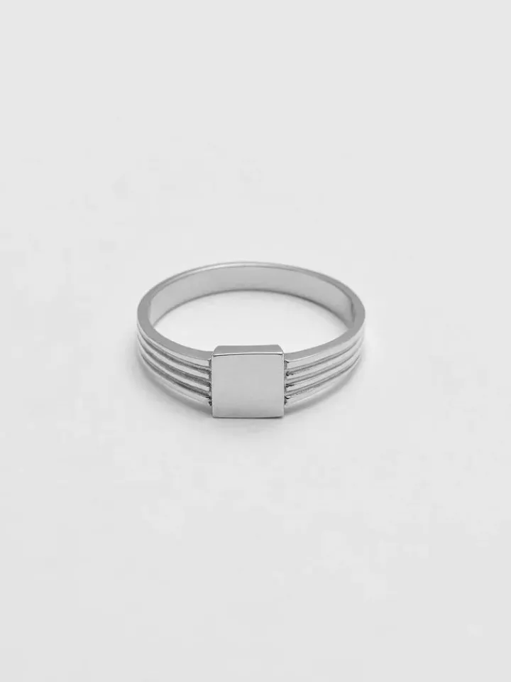 Online Mini Square ID Signet All|Rings