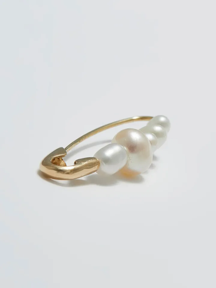 Clearance Mixed Pearl Safety Pin Earring All