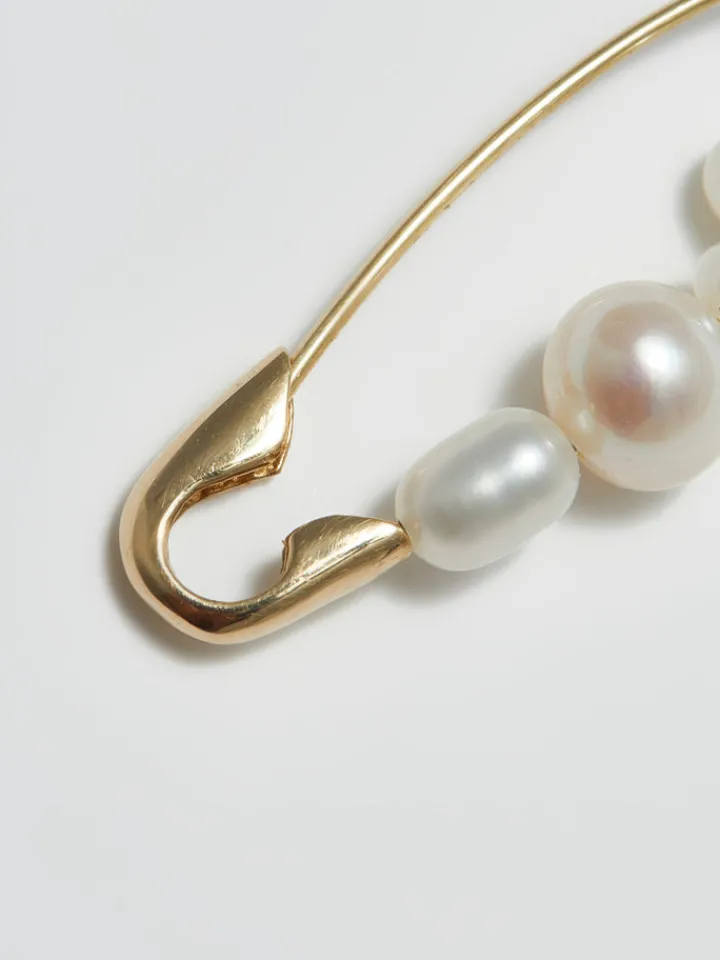 Clearance Mixed Pearl Safety Pin Earring All