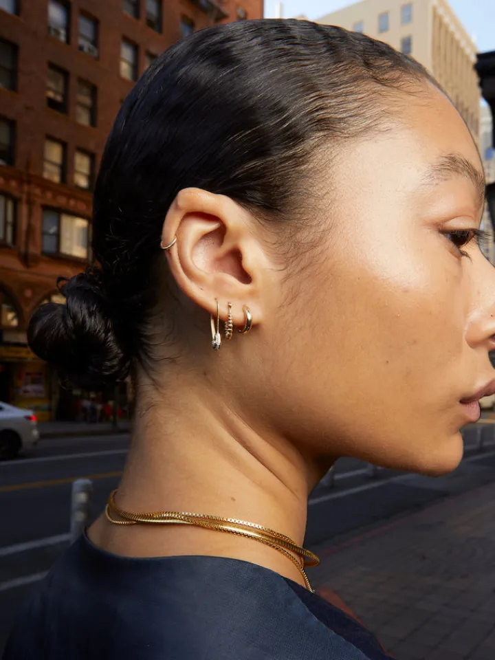 Hot Pave Diamond Safety Pin Earring All