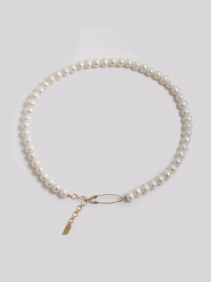 Online Pearl Safety Pin Choker All|Necklaces