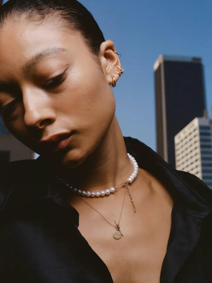 Online Pearl Safety Pin Choker All|Necklaces