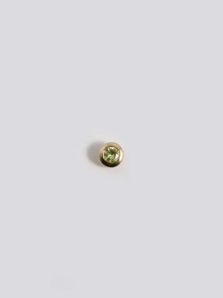 Outlet Peridot Bezel Stud All|Earrings