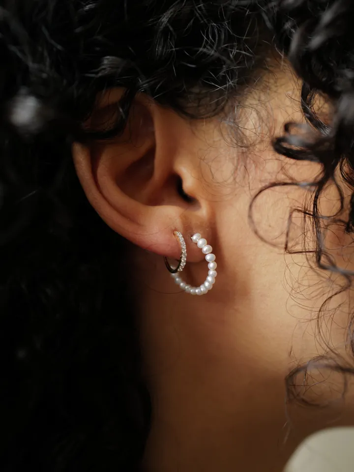 Outlet Petite Pave Huggies All|Earrings