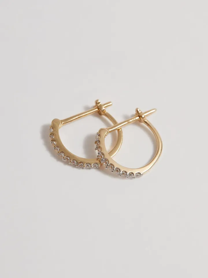 Outlet Petite Pave Huggies All|Earrings