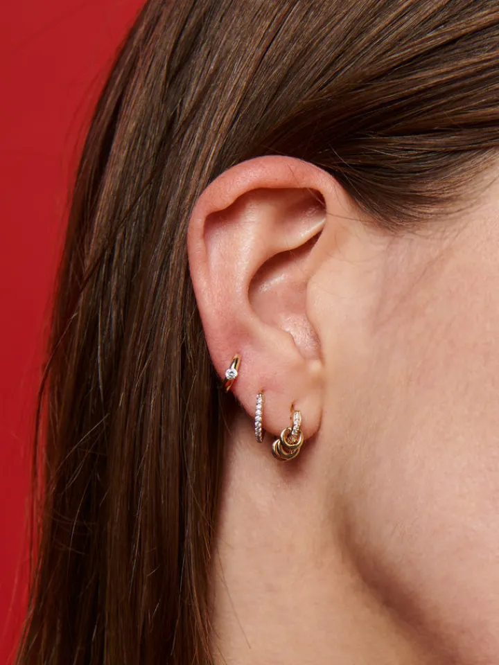 Outlet Petite Pave Huggies All|Earrings