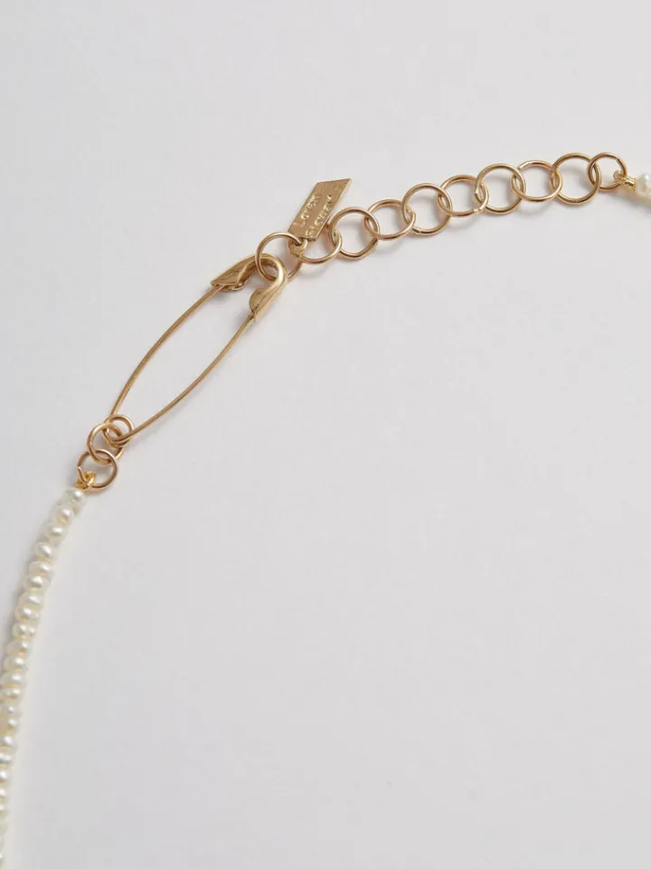 Online Seed Pearl Safety Pin Choker All|Necklaces
