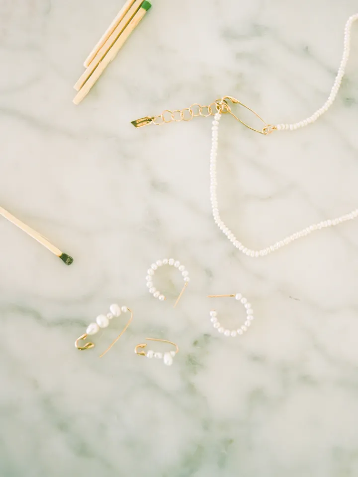 Online Seed Pearl Safety Pin Choker All|Necklaces