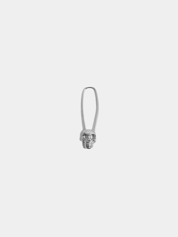 Outlet Skull Safety Pin Earring All