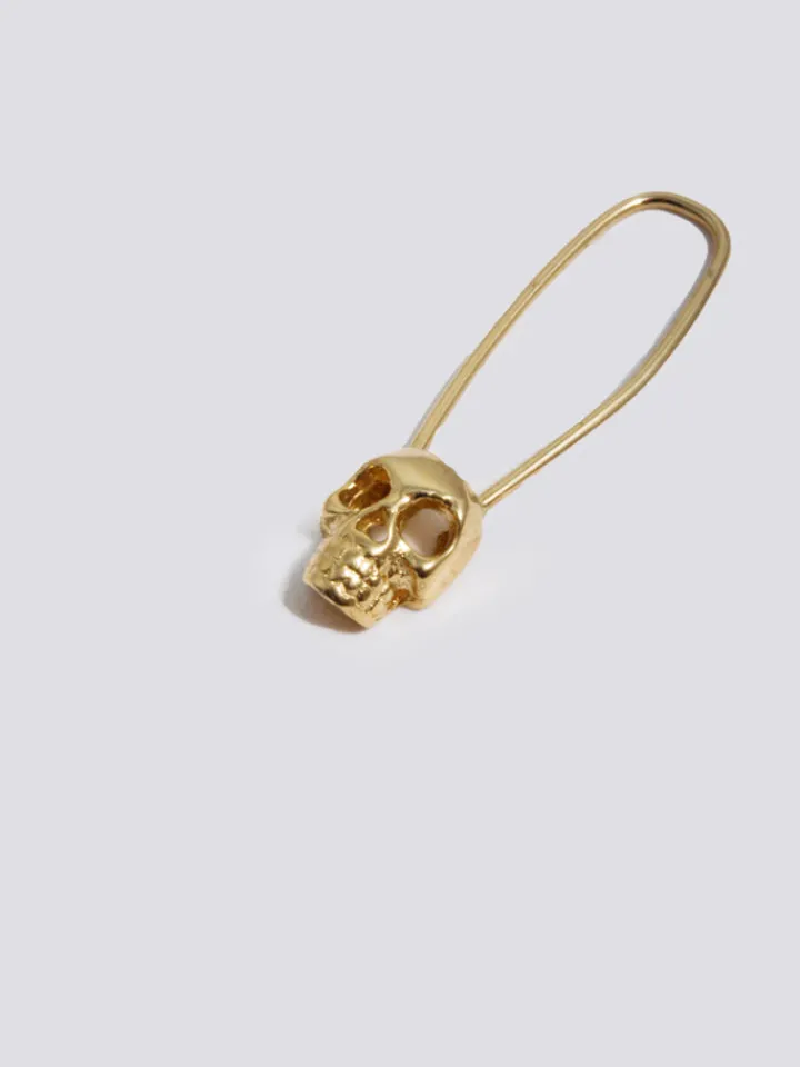 New Skull Safety Pin Earring All|Earrings