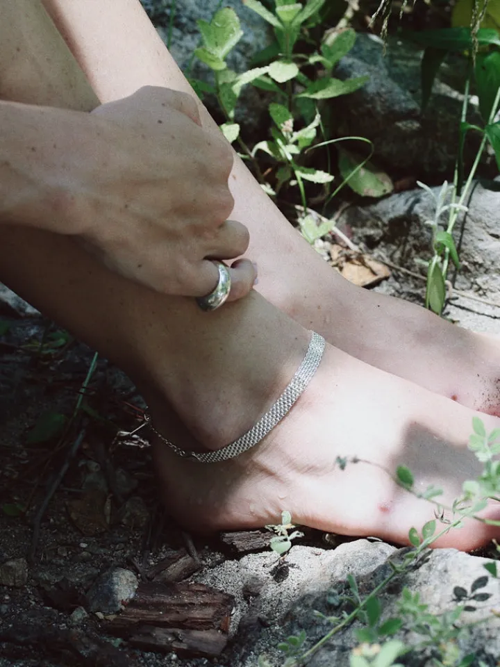 Outlet Sterling Silver Chainmail Anklet All|Anklets