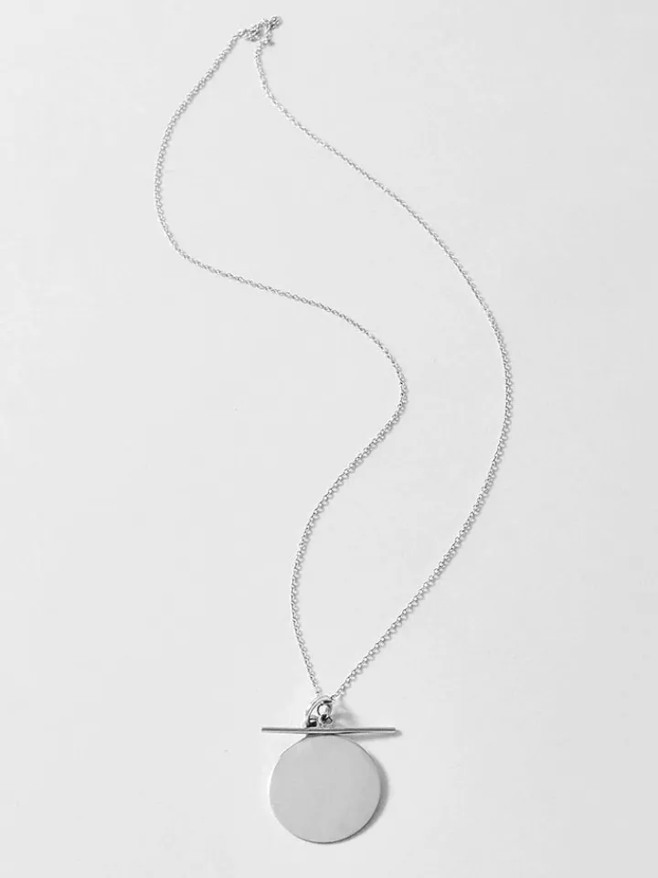 Outlet Sterling Silver Disk & Toggle Necklace All