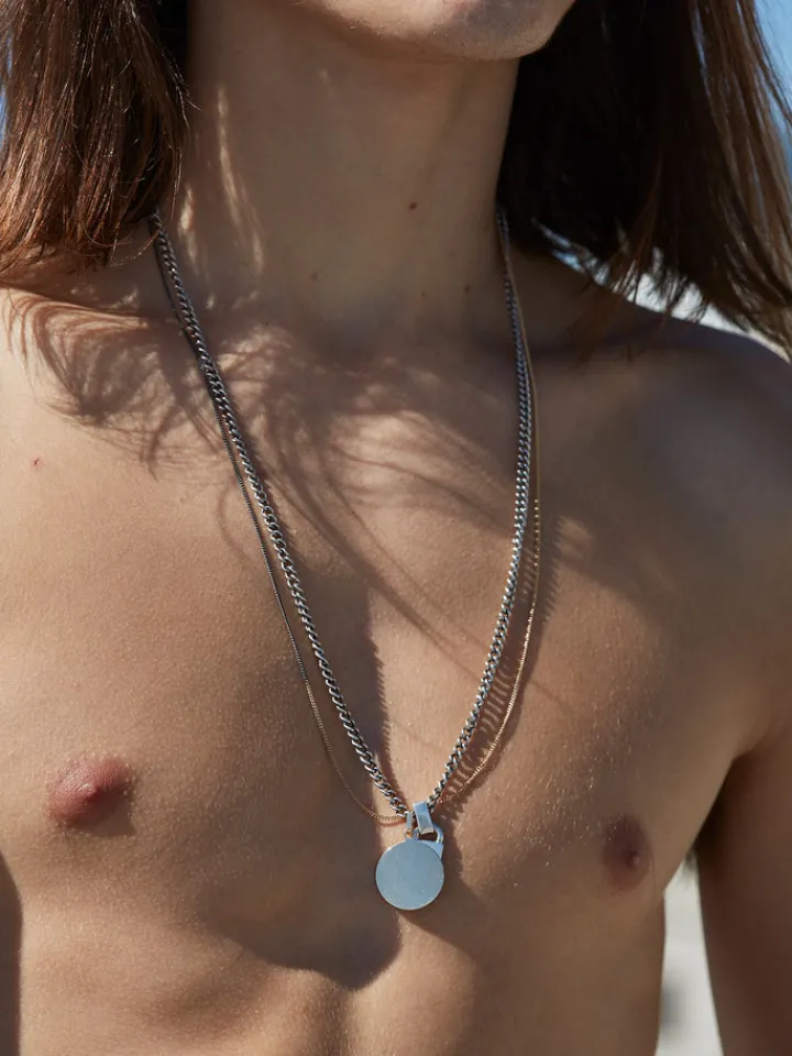 Clearance Sterling Silver Disk Pendant All|Pendants