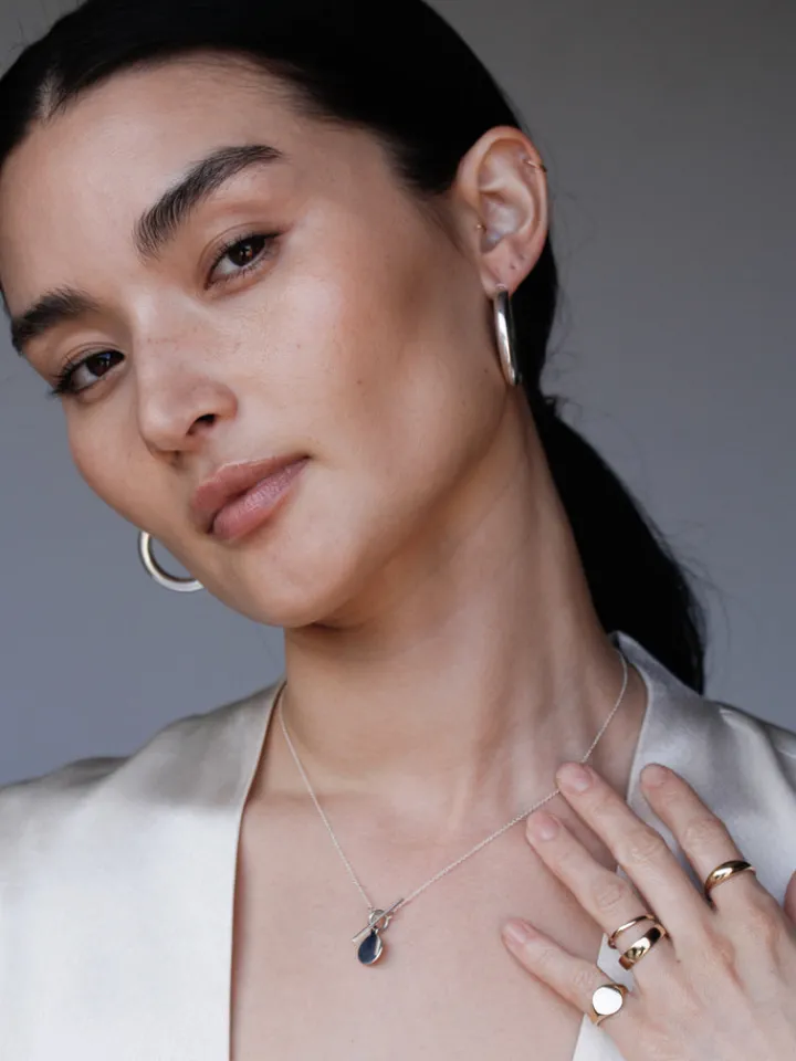 Best Sterling Silver Mini Disk & Toggle Necklace All|Necklaces