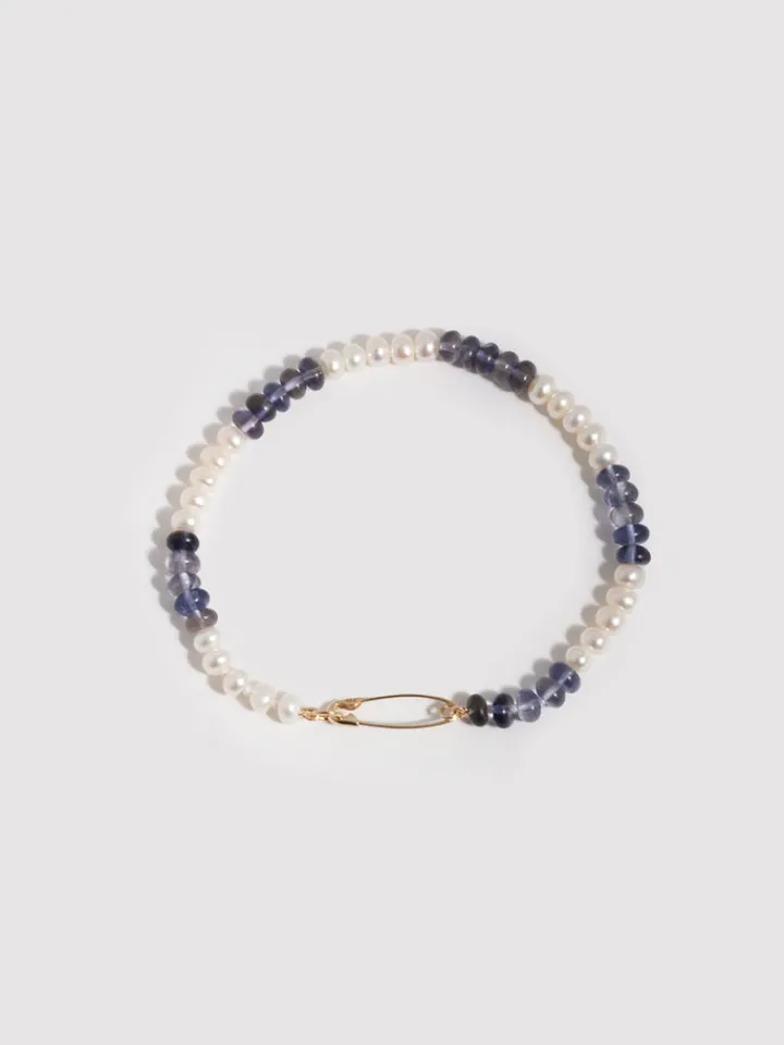 Hot Striped Pearl Safety Pin Bracelet All|Bracelets