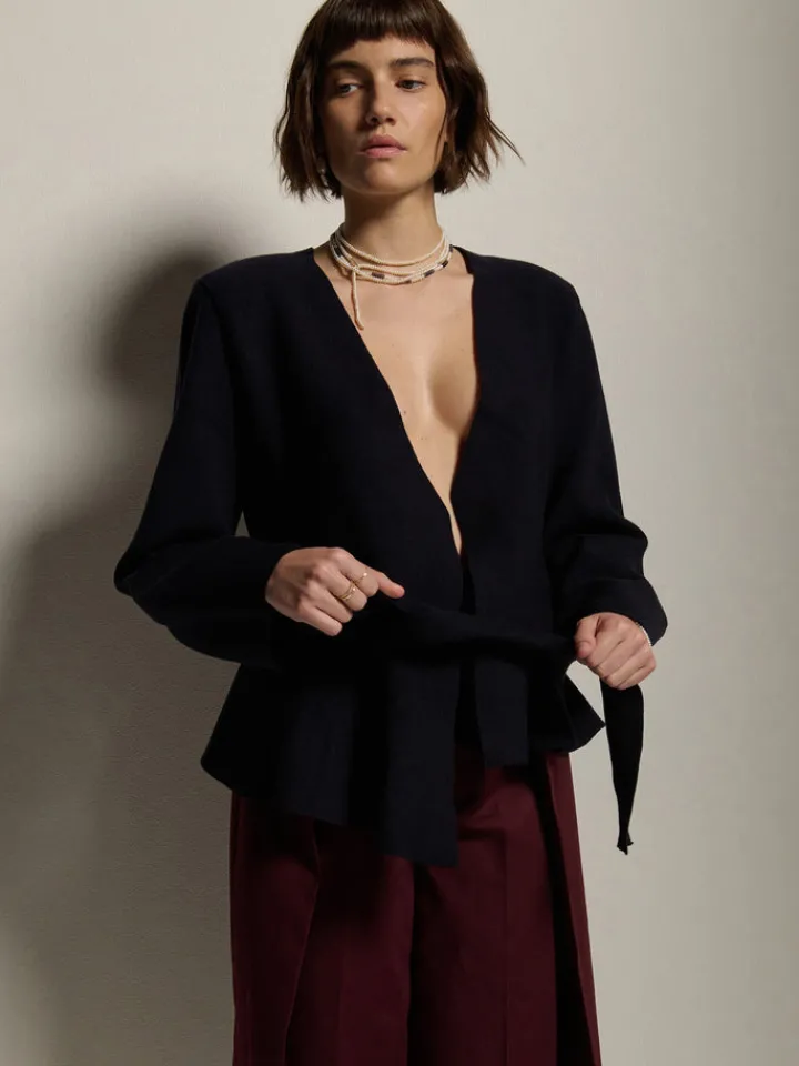 Online Striped Pearl Safety Pin Choker All|Necklaces