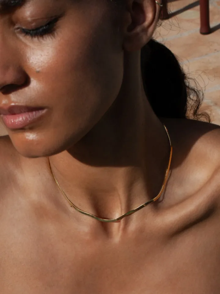 Hot Vermeil Herringbone Necklace All|Necklaces