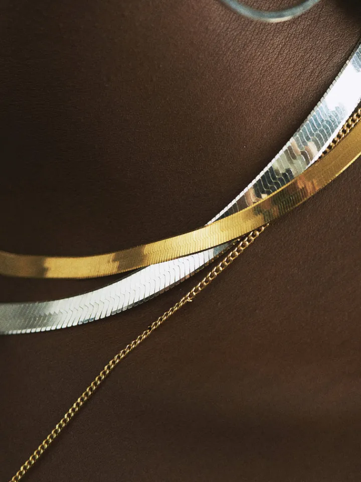 Outlet Vermeil XL Herringbone Necklace All|Necklaces