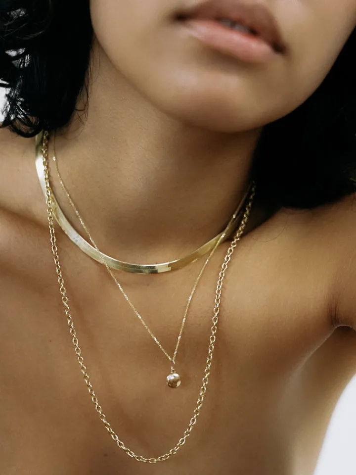 Outlet Vermeil XL Herringbone Necklace All|Necklaces