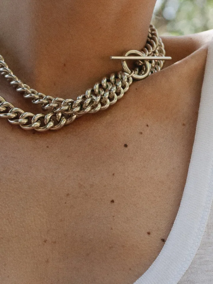 Outlet XL Industrial Curb & Toggle Necklace All