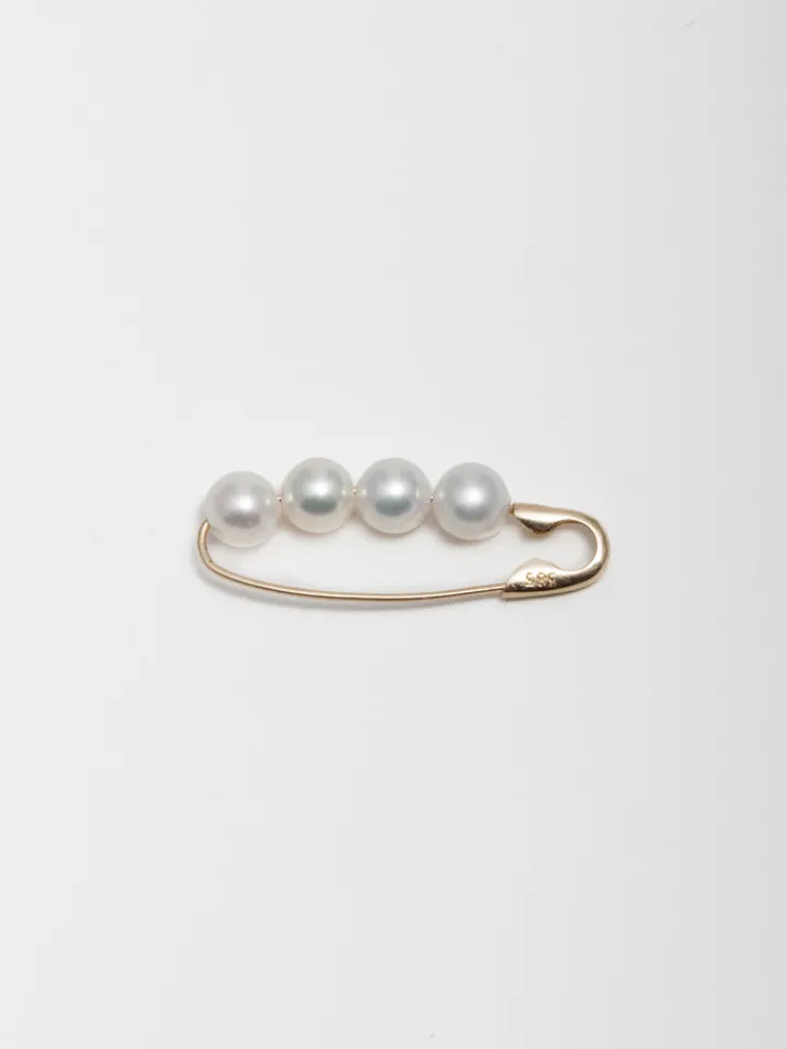 Fashion XL Pearl Safety Pin Earring All|Earrings