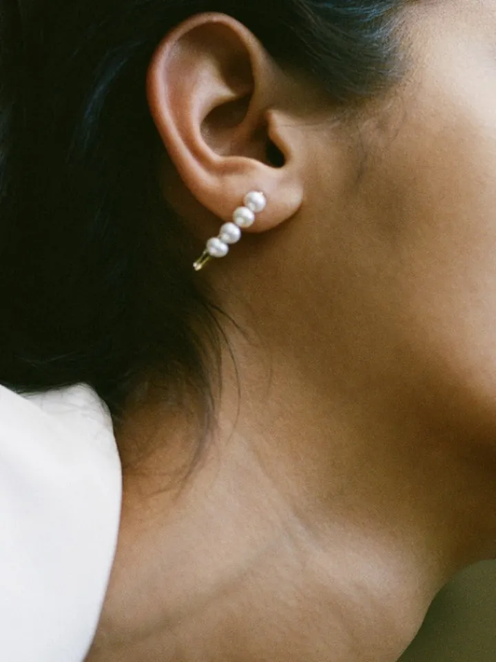 Fashion XL Pearl Safety Pin Earring All|Earrings