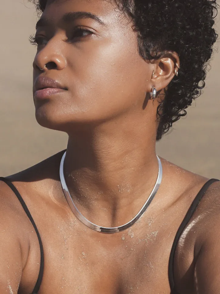 Clearance XL Sterling Silver Herringbone Necklace All|Necklaces